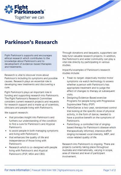 Parkinson's research