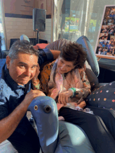 Bec's mum at the hospital with a relative of theirs