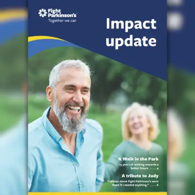 Fight Parkinson's Impact Update report cover featuring a couple