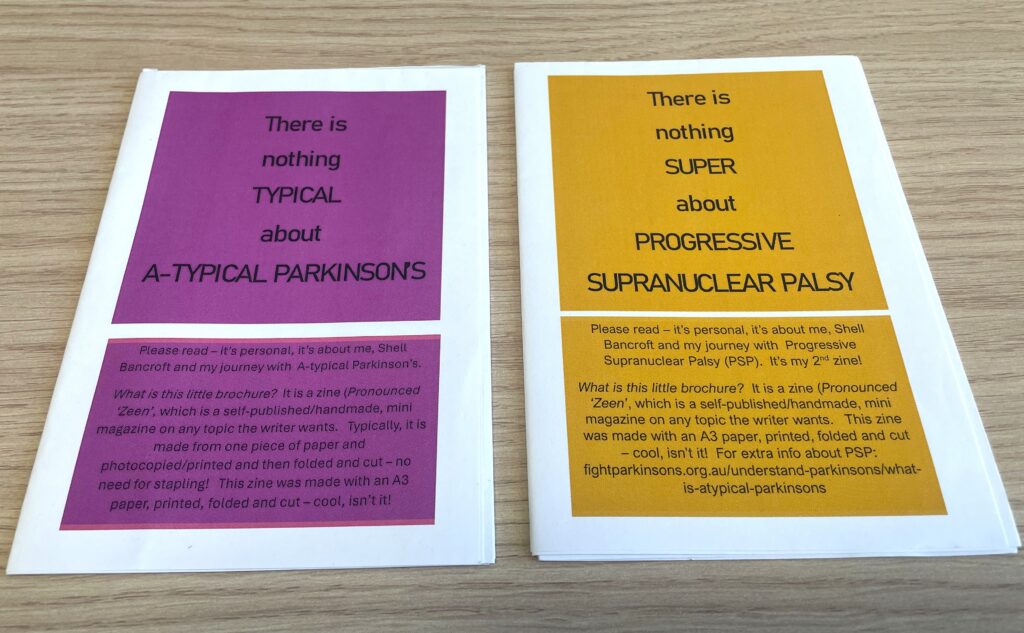 Copies of Michelle’s DIY zines 
