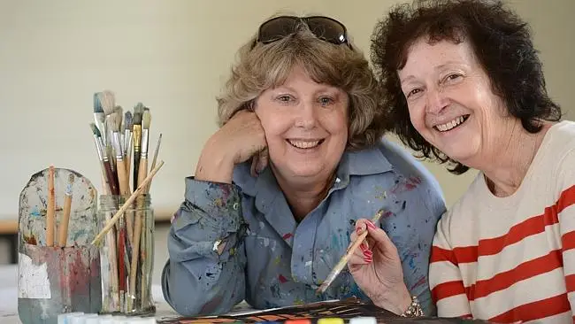 Photo of Anne Atkin, with student Jenny Lloyd