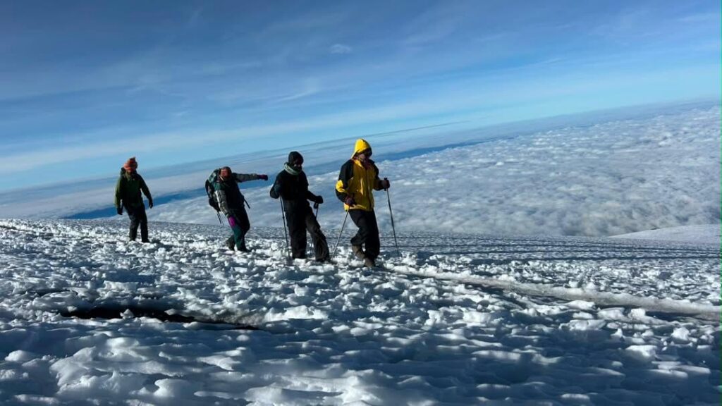 Gaby and family on their hike up Mount Kilimanjaro